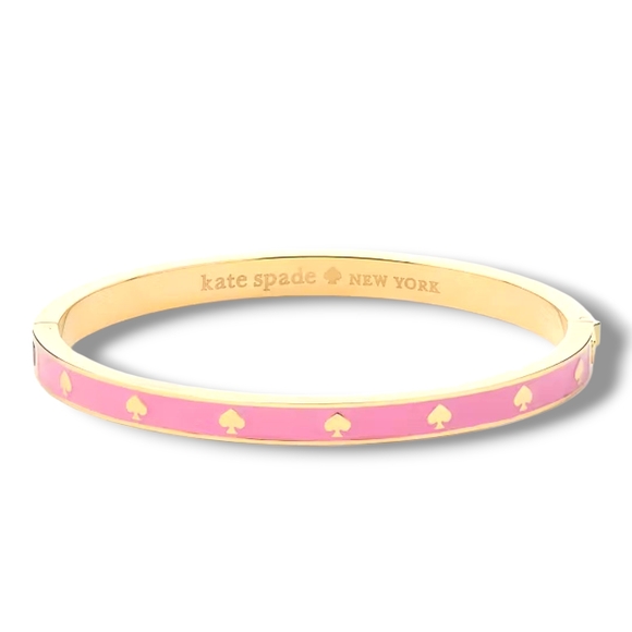 SOLD - kate spade Pink and Gold Enamel Bangle Bracelet - Picture 1 of 1
